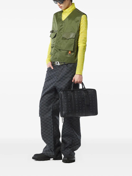  Mcm Visetos Monogram Briefcase - Black 