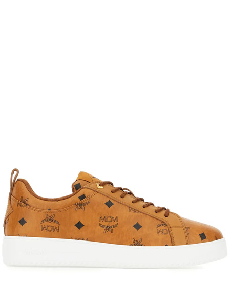 Mcm Visetos-print Sneakers - Brown 