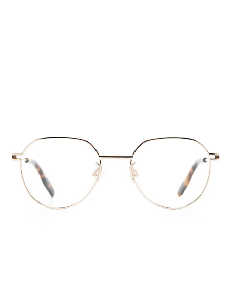  Mcq Metallic Round-frame Glasses - Gold 