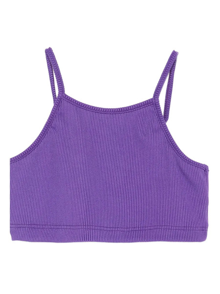  Me Fui Ribbed Spaghetti-strap Tank Top - Purple 