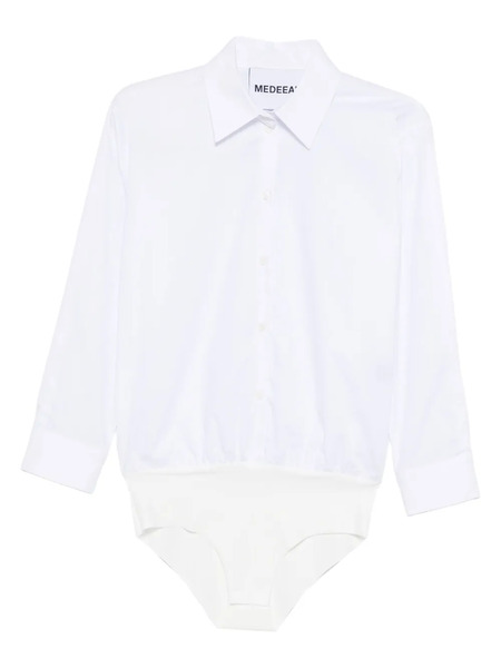  Medeea Cotton Shirt Bodysuit - White 