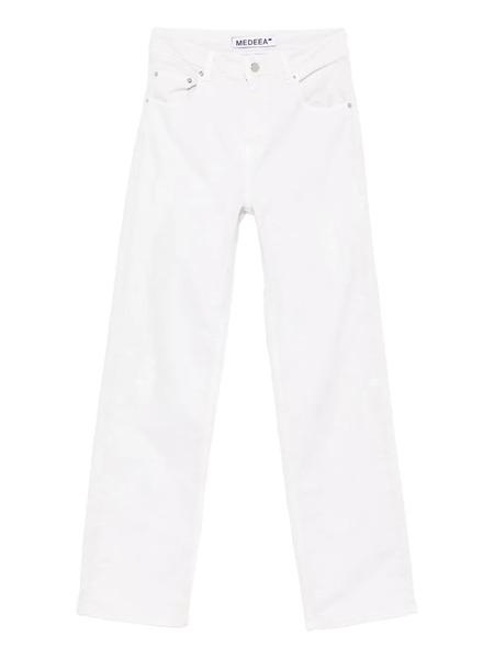  Medeea Distressed Straight-leg Jeans - White 