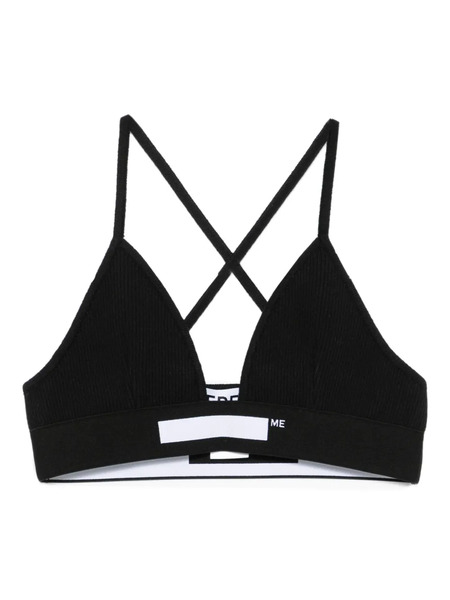  Medeea Ribbed Logo Bra - Black 
