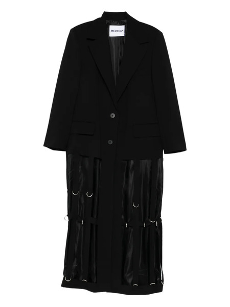  Medeea Rings-details Deconstructed Coat - Black 