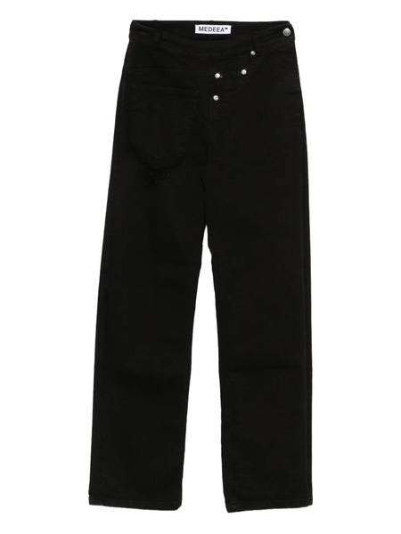  Medeea Ripped-detail Reversed Jeans - Black 