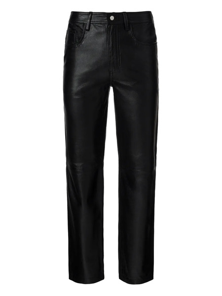  Medeea Straight-leg Leather Trousers - Black 