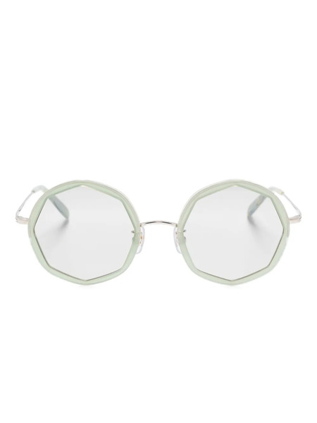  Megane And Me Edie Geometric-frame Sunglasses - Green 
