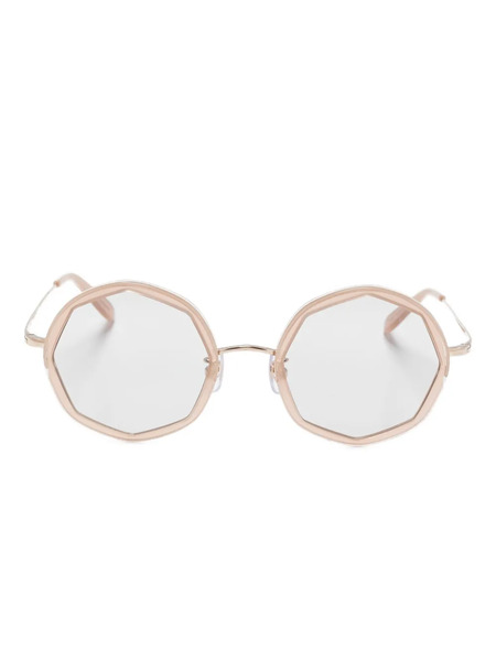  Megane And Me Geometric-frame Sunglasses - Gold 