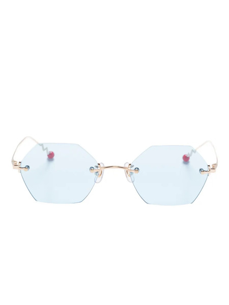  Megane And Me Geometric-frame Sunglasses - Gold 