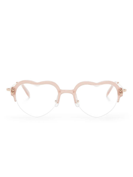  Megane And Me Heart-frame Glasses - Pink 