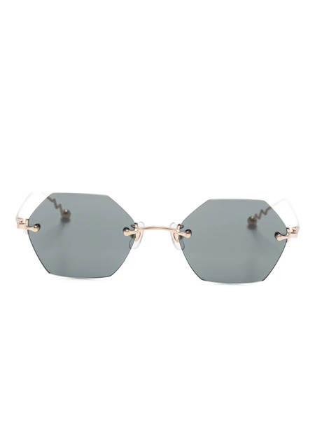  Megane And Me Luca Geometric-frame Sunglasses - Silver 