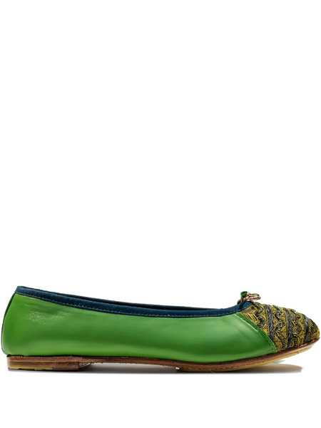  Meher Kakalia Mississipi Embellished Ballet Flats - Green 