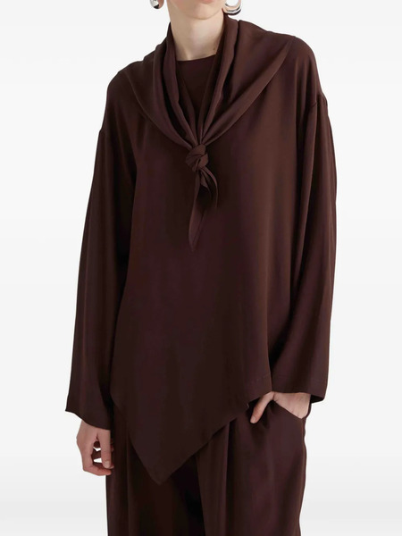  Meimeij Asymmetric Blouse - Brown 
