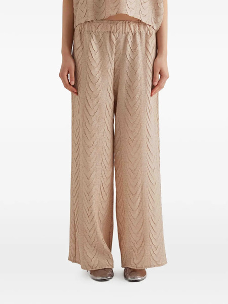  Meimeij Elasticed-waist Pattern Trousers - Neutrals 