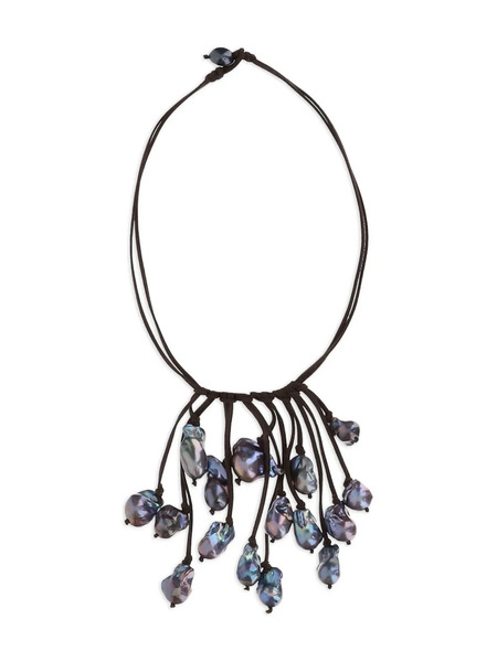  Mela Embellished Suede Necklace - Black 