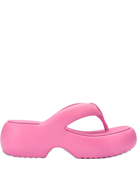  Melissa Free Fuzzy Platform Thong Flip-flops - Pink 