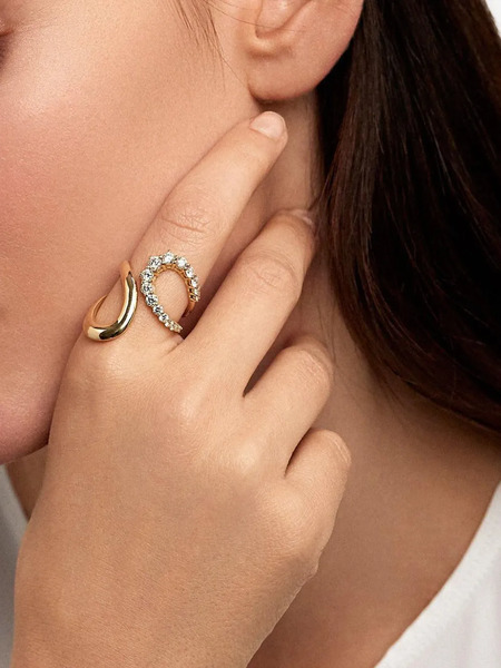  Melissa Kaye 18k White Gold Aria Diamond Jane Ring - Silver 