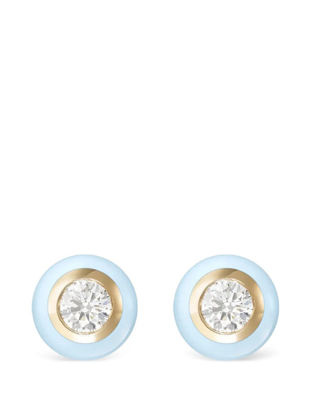  Melissa Kaye Yellow Gold Diamond Enamel Earrings 