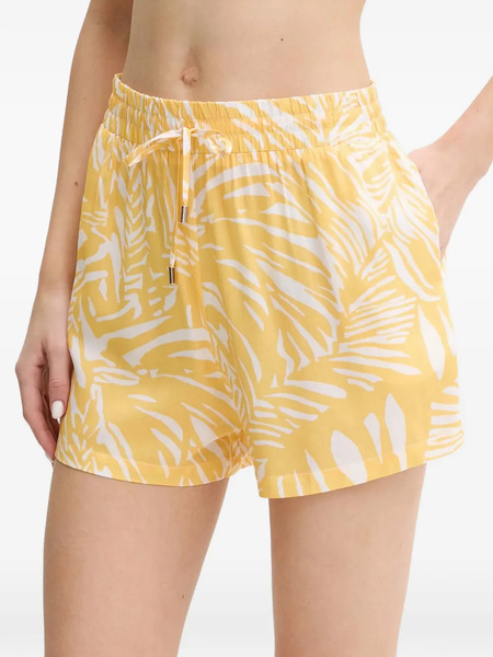  Melissa Odabash Annie Leaf-print Drawstring Shorts - Yellow 