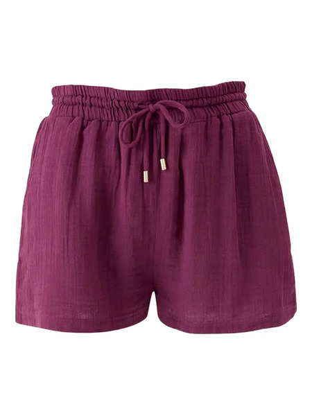  Melissa Odabash Elasticated-waist Cotton Shorts - Purple 