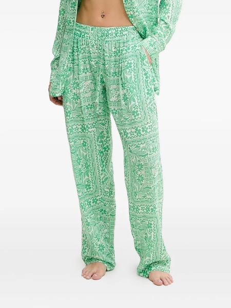  Melissa Odabash Patterned Drawstring-waistband Trousers - Green 