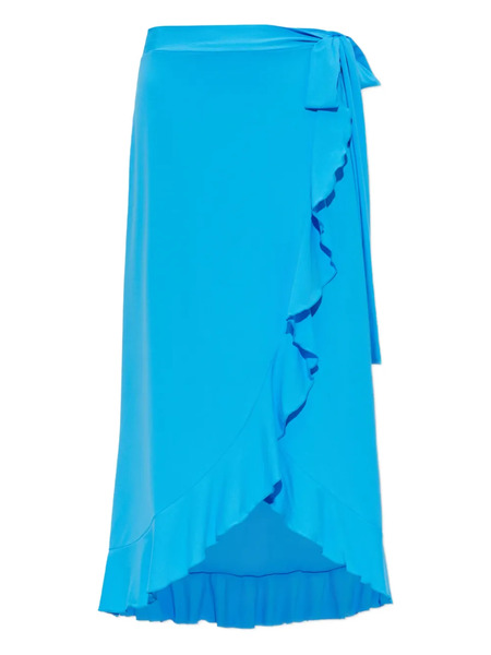  Melissa Odabash Ruffled-trim Tie-fastening Midi Skirt - Blue 