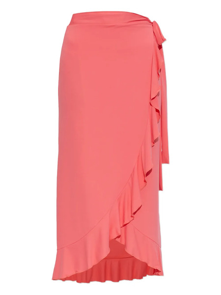  Melissa Odabash Ruffled-trim Tie-fastening Midi Skirt - Pink 