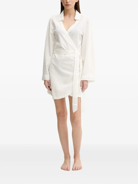  Melissa Odabash Wrap-effect Belted Mini Dress - White 