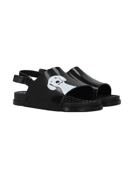  Melissa X10 Corso Como Dog-print Slingback Sandals - Black 