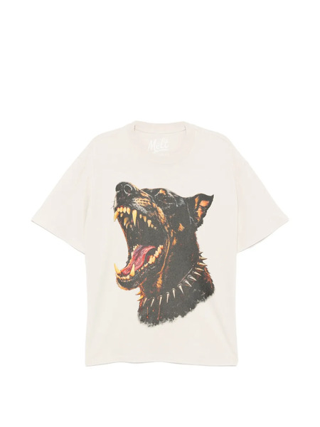  Melt Dog-print T-shirt - Neutrals 