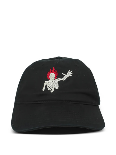  Melt Embroidered Skeleton Cap Hat - Black 