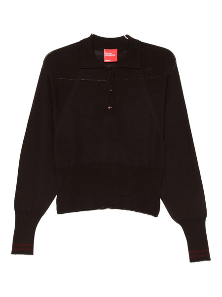  Merci Button Polo Shirt - Brown 