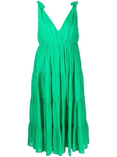  Merlette Adjustable Tie Straps Cotton Dress - Green 