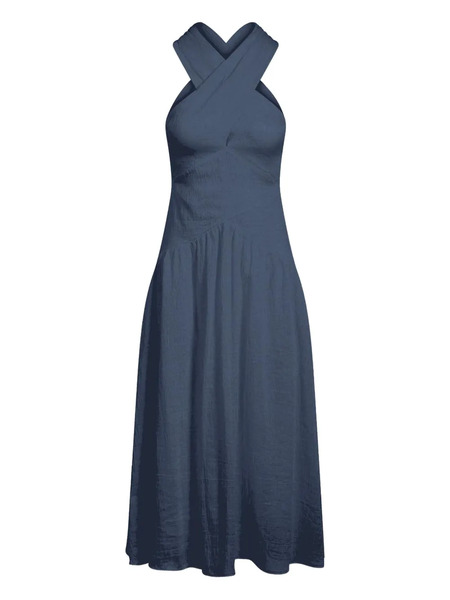  Merlette Zadie Crossover-strap Midi Dress - Blue 