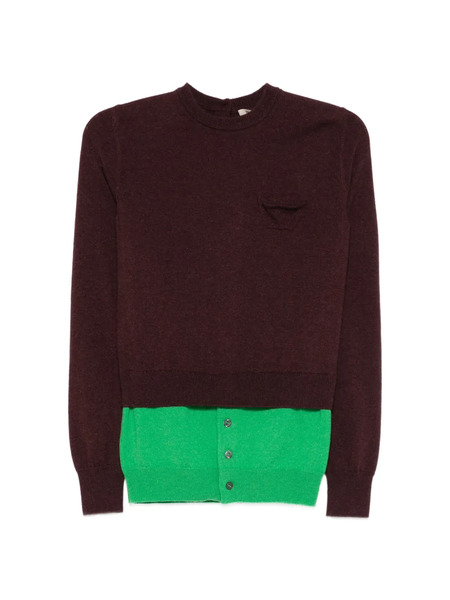  Meryll Rogge Chest-pocket Layered Sweater - Brown 