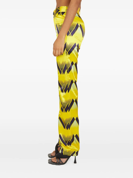  Meryll Rogge Graphic-print Satin Trousers - Yellow 