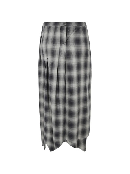  Meta Campania Collective Asymmetric Check Midi Skirt - Grey 