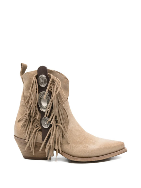  Metisse Fringed Ankle Boots - Neutrals 