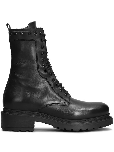  Metisse Leather Combat Boots - Black 