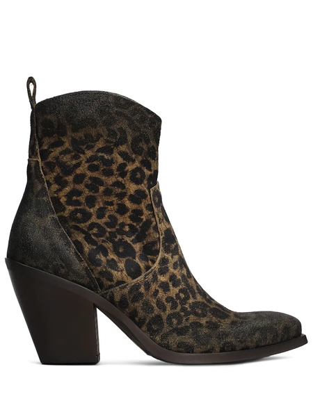  Metisse Leopard-print Ankle Boots - Brown 