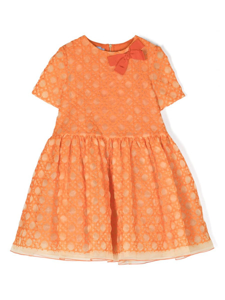  Mi Mi Sol Bow-detail Embroidered Dress - Orange 