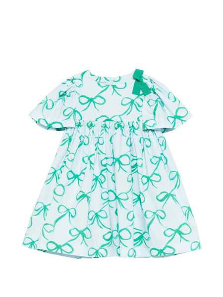  Mi Mi Sol Bow-print Dress - Blue 