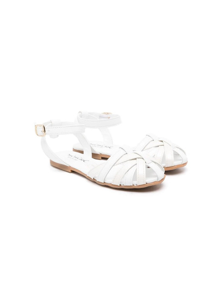  Mi Mi Sol Caged Leather Sandals - White 