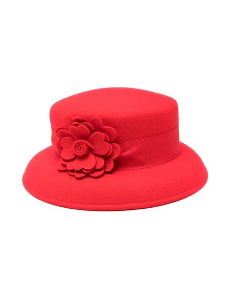  Mi Mi Sol Floral-appliqué Hat - Red 