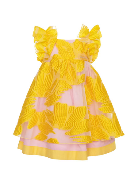  Mi Mi Sol Ruffled Floral Dress - Yellow 