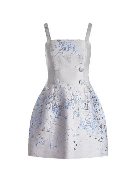  Mia Peculiar Button-embellishment Mini Dress - Grey 