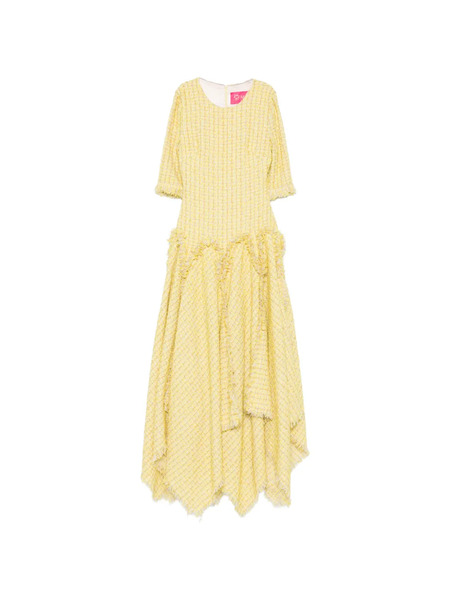  Miau By Clara Rotescu Fringed Ruffled Dress - Yellow 