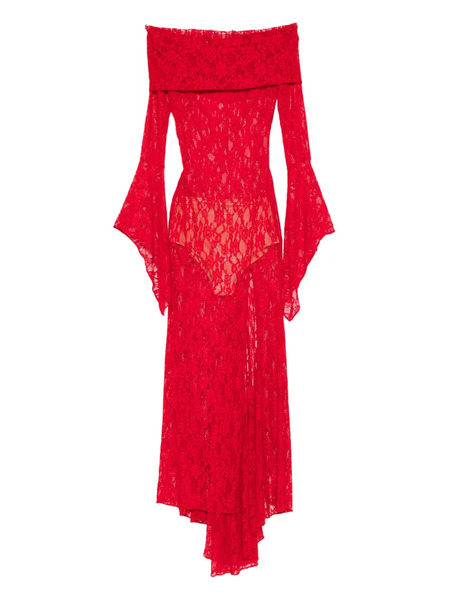  Miau By Clara Rotescu Off-shoulder Maxi Dress - Red 
