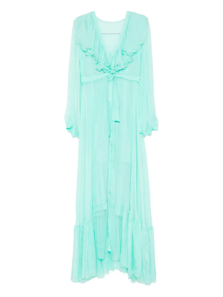  Miau By Clara Rotescu Ruffled Maxi Dress - Green 