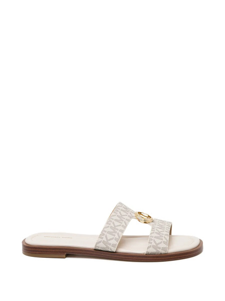  Michael Kors All-over Logo Buckle Sandals - Neutrals 